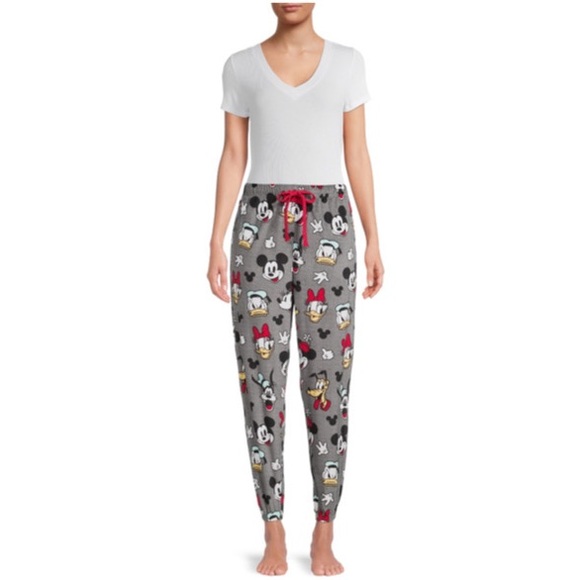 DISNEY MICKEY MOUSE WOMEN’S PLUS PLUSH SLEEP JOGGER PANTS - Picture 3 of 5